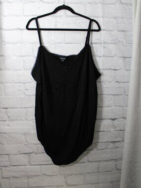 Torrid 4 Plus Black V Neck Lace Strappy Snap Close Bodysuit Casual Dressy Summer